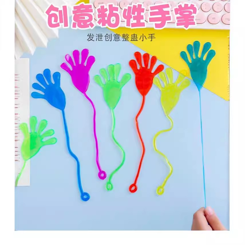 Cara sonriente palma pegajosa