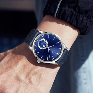 TOMI Montre à Quartz Luxe Homme Design Jour Noir Nuit Blanche Bracelet Cuir Largeur 20mm Cadran Verre Chronographe Hangzhou - Product Image 2
