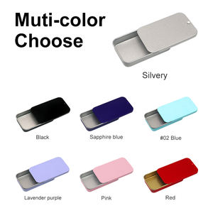 OEM/ODM メタル製スライド蓋付き缶 – ガム用特注パッケージ 長方形 小型キャンディ・ミント用スライド式缶 - Product Image 3