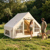 Grande tente de camping gonflable portable et étanche de 12 m² avec pompe, structure pneumatique facile à monter pour le camping familial et de groupe