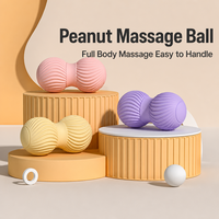 Rouleau de massage en silicone double balle texturé pour points de pression, relaxation musculaire, yoga, personnalisable OEM, directement de l'usine
