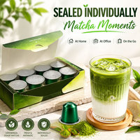 Capsules de thé vert Matcha bio OEM neuves en gros, 8*2g, dose individuelle, compatibles avec les machines à café, norme UE, marque privée