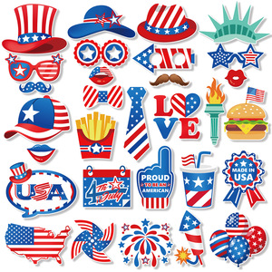 30 Piezas de Accesorios para Fotomatón del 4 de Julio, Accesorios para Selfies del Día de la Independencia con Palitos, Decoraciones Patrióticas para Fiestas, Celebración del 250 Aniversario de Estados Unidos - Product Image 5