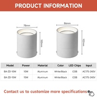 Éclairage commercial à haute luminosité, bureau, hôtel, maison, aluminium, 10W 15W, spot LED pliable à montage en surface au plafond