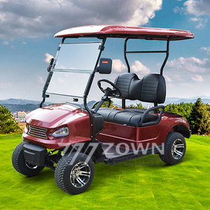 Carrito de golf eléctrico ZOWN de 3-4 asientos, rojo, con techo y parabrisas - Product Image 2