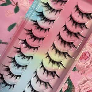 Pestañas Postizas de 12 mm, Juego de Diez Pares, Serie Fox, con Base Rígida, Forma de L, Inclinadas, Cortas por Delante y Largas por Detrás, Estilo Fox - Product Image 5