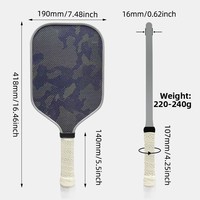 Pala de Pickleball Personalizada con Logotipo, Certificada por la USAPA, de 16 mm, Núcleo de PP Honeycomb, Textura de Kevlar Prensada en Caliente, Acabado Mate, para Deportes al Aire Libre