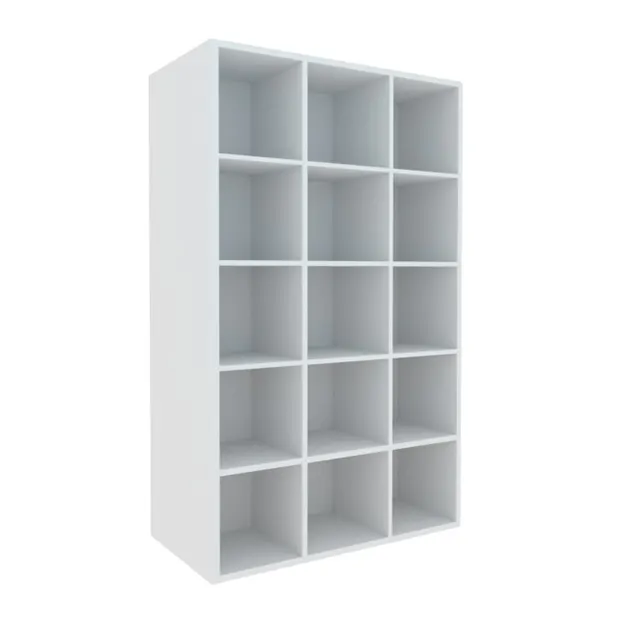 Penyimpanan Furnitur Kantor Ruang Belajar 15-Cube Buku Kabinet Penyimpanan/Lemari Arsip Papan Dapat Disesuaikan Warna Putih Disesuaikan