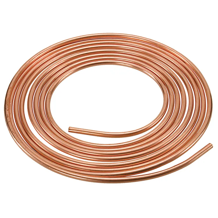 T2 Copper Coil Pipe for Air Conditioner Copper Tube Outer Diameter 12mm Wall Thickness 1.5mm Soft Copper Pipe