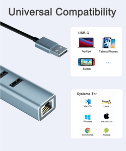 Hub USB 4 trong 1 tùy chỉnh OEM 3.0 2.0 với bộ chuyển đổi RJ45, 4 cổng USB 2.0 cho Laptop, PC, Mac, <span class=keywords><strong>iPad</strong></span> - Product Image 6