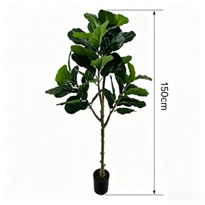 Fiddle Leaf Fig Artificial <b>Plant</b> High Simulation Leaves Indoor Floor Decor Single-piece Package <b>Plastic</b> Material - Product Image 2