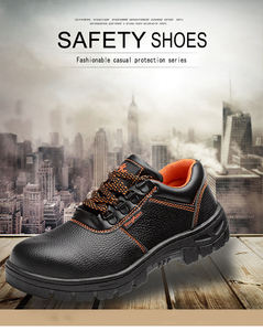 أحذية سلامة للأعمال الإنشائية من جلد البقر المشقوق والمنقوش، مقاومة للماء مع مقدمة ونعل من الفولاذ - Product Image 2