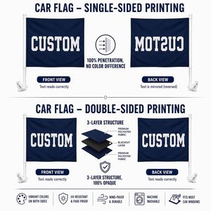 Banderas Mexicanas Promocionales para Autos, Impresión Digital en Poliéster, Personalizadas, Venta al por Mayor, Banderas para Ventanas de Autos de Todos los Países con Asta para Auto - Product Image 3