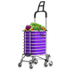 Fellco Bốn Bánh Có Thể Gập Lại Nhựa Giỏ Hàng Mô Hình 3605 Hộ Gia Đình Nhỏ Kéo Giỏ Trailer Xe Đẩy Di Chuyển Tay Giỏ Hàng Nền Tảng - Product Image 5