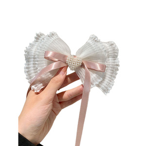 Pinza para el pelo con lazo de encaje en forma de corazón, horquilla de resorte de alta gama estilo francés para la parte posterior de la cabeza, accesorio para el pelo medio recogido - Product Image 5