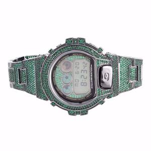 Grosir Kualitas Tinggi Hip Hop Icedout Bling GA100 Custom G Fashion Shock Watch Set (Bezel + Band + Wajah + Berlapis)