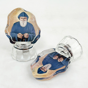 Cristal Santo Charbel cristal católico religión bautismo regalo - Product Image 2