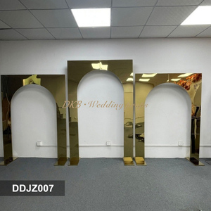 ซุ้มเหล็กสี่เหลี่ยมปรับระดับได้ DKB Gold สำหรับงานแต่งงานกลางแจ้ง ฉากหลังสแตนเลสสำหรับงานปาร์ตี้และตกแต่งงานแต่งงาน - Product Image 2