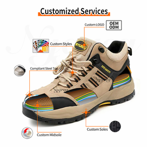 Zapatos de <span class=keywords><strong>Seguridad</strong></span> Tácticos de Gamuza para Hombre, con Puntera de Acero, Resistentes a Pinchazos, Entresuela de Kevlar, para Todo Terreno, Color Gris Stealth - Product Image 3