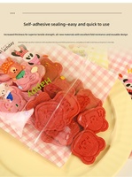 Sacs d'emballage pour biscuits à motif de dessin animé, sachets auto-scellants à fond plat, finition mate, qualité alimentaire, pour pâtisserie, impression offset, vente en gros