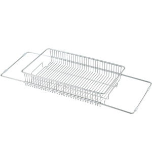 Panier de vidange extensible en acier inoxydable, pliable et réglable pour évier de cuisine, égouttoir à vaisselle, bac de lavage pour fruits et légumes - Product Image 1