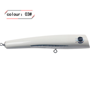 Señuelo de superficie tipo popper de 120g, de madera, biónico, artificial, para pesca en el mar, pesca de agua salada, pesca de arrastre, señuelo tipo lápiz. - Product Image 5