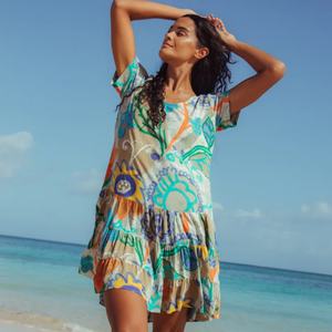 Vente en gros de robes de plage hawaïennes décontractées d'été de haute qualité, chemise hawaïenne pour femmes - Product Image 6