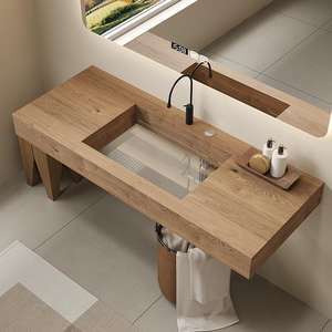 Rock Slab <span class=keywords><strong>Fondo</strong></span> de vidrio transparente Baño Gabinete estriado Combinación Luz Lujo Gama alta Personalización Tocador texturizado - Product Image 1