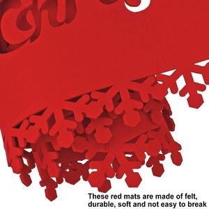 Familia Navidad vacaciones <span class=keywords><strong>Mesa</strong></span> Lino cena fiesta <span class=keywords><strong>Mesa</strong></span> decoración Navidad copos ciervo <span class=keywords><strong>fieltro</strong></span> rojo <span class=keywords><strong>camino</strong></span> <span class=keywords><strong>de</strong></span> <span class=keywords><strong>mesa</strong></span> - Product Image 5