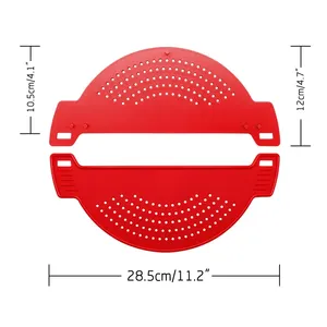 Égouttoir pliable en silicone pour casseroles et pâtes, écologique, pour cuisine domestique, lavage à la main uniquement, 28,5x12CM - Product Image 5