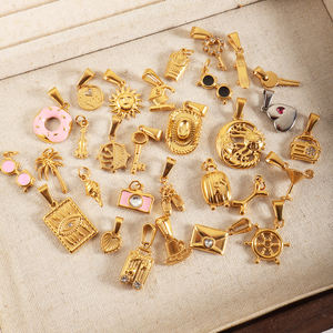 Olivia Fashion - Dijes de Acero Inoxidable, Dijes de Esmalte para Collar, Accesorios de Joyería Chapados en Oro - Product Image 2