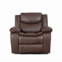 Fauteuil inclinable ergonomique en cuir pleine fleur avec dossier réglable et rembourrage épais, canapé inclinable pour salon
