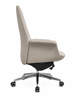 Chaise de bureau en cuir véritable à dossier moyen avec mousse moulée, chaise de direction de luxe ergonomique pivotante pour ordinateur de bureau