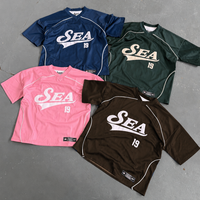 Maillot de football personnalisé pour homme avec écusson brodé appliqué, épaules tombantes, en maille polyester, col en V, t-shirt de football