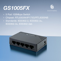 Conmutador Ethernet de Alta Velocidad para Oficina en Casa, Compacto, de 5 Puertos, 100 Mbps, Concentrador de Red con Negociación RJ45 para una Conectividad LAN Estable