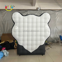 Panneau publicitaire gonflable personnalisé de haute qualité, panneau publicitaire gonflable en forme de tête de lion avec éclairage LED