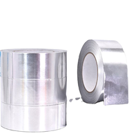 Rouleau de ruban adhésif en aluminium haute température 48 mm, auto-extinguissant, ignifuge, en aluminium argenté pour conduits et aérations de sèche-linge
