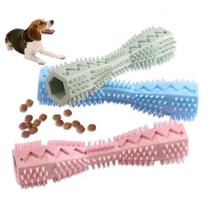 مجموعة العاب الاسنان المطاطية المتينة لطيفة التنظيف مع مستحضر الأسنان فرشاة الاسنان فرشاة عضلة الكلب لعبة مضغ للكلب