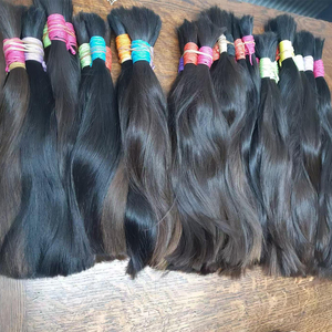 Perruques d'extensions de queues de cheval en cheveux humains à tressage brun <span class=keywords><strong>clair</strong></span> non traité à double tirage - Product Image 3