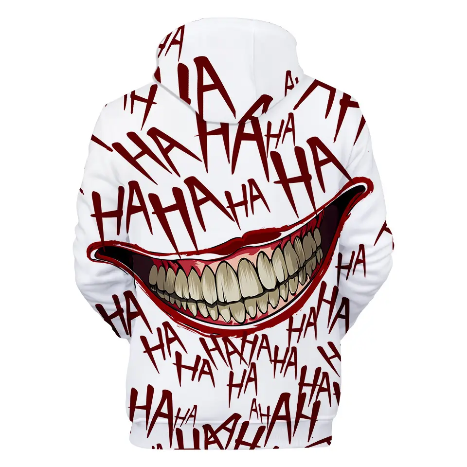 3D sublimation Mens Custom autumn Winter Oem Customized Hoodies with hahaha big mouth laugh fantasy pattern