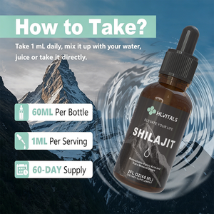 Complément alimentaire végétalien bio en gros, gouttes liquides de résine de Shilajit pur de l'Himalaya pour femmes et hommes - Product Image 6