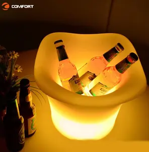 定制标志发光冰桶电池操作瓶服务塑料发光二极管冰桶香槟酒柜