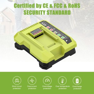 Cargador de Batería de Litio OP401 40V 2A de Repuesto con Puertos USB Duales para Herramientas Eléctricas Ryobi, Cargador de Batería de Iones de Litio 40V 2A - Product Image 2