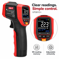 Termometer Inframerah Non-Kontak Industri Uni-T dengan Layar LCD Laser Rasio DS 20:1 Peringatan Suhu Tinggi/Rendah Garansi 1 Tahun UT302C+