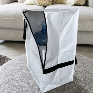 <span class=keywords><strong>Sac</strong></span> à <span class=keywords><strong>dos</strong></span> pliable extra large avec poignées à fermeture éclair, robuste, pour le camping, les voyages, le déménagement, rangement en plastique transparent réutilisable - Product Image 4