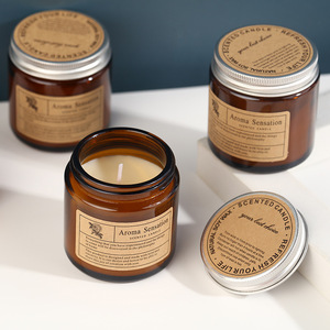 Novas Velas Aromáticas de Cera de Soja em Vidro com Design Criativo, Marca Própria, Feitas à Mão, Essenciais para Ação de Graças, Diwali, Páscoa, com Óleos Essenciais Perfumados - Product Image 1