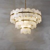 JYLIGHTING slap-up Creative Design suspension en albâtre Lustre en marbre tout cuivre Luminaires de salon Chambre à coucher salle à manger
