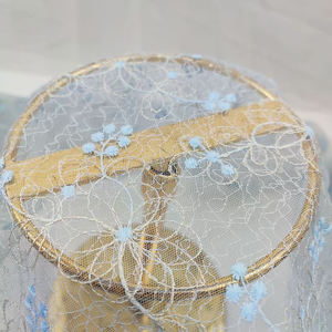 2025 Lurex özelleştirilmiş japon tasarımcı pamuk işlemeli çiçek ağır 3d pamuk beyaz nakış kumaş <span class=keywords><strong>Yard</strong></span> tarafından elbise için - Product Image 1