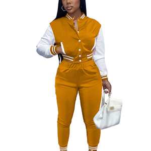Set di <span class=keywords><strong>Abbigliamento</strong></span> Femminile Due Pezzi Moda Invernale Autunnale Uniforme da Baseball Giacca da Donna Set Due Pezzi - Product Image 6