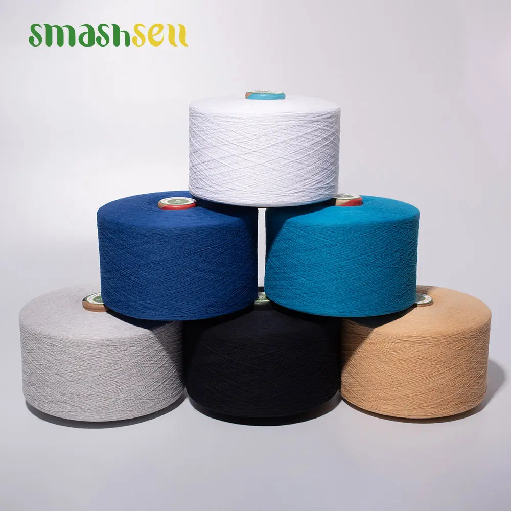 Vente en gros de fil de viscose tissé et recyclé, prix par KG pour chaussettes, fil de coton et de Polyester pour la Production de chaussettes